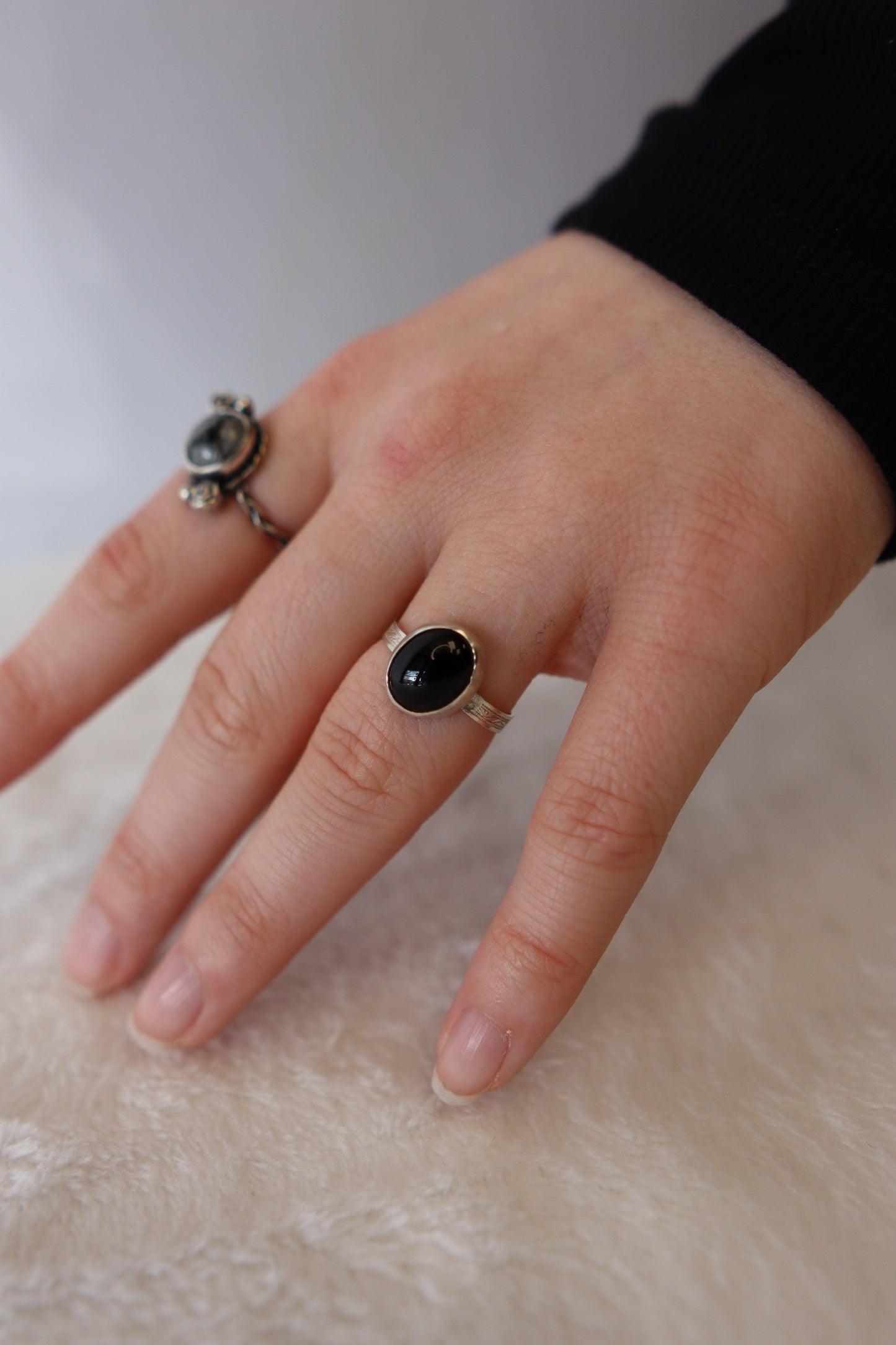 Oval Ring - Black Onyx - .925 Sterling Silver - One-Of-A-Kind
