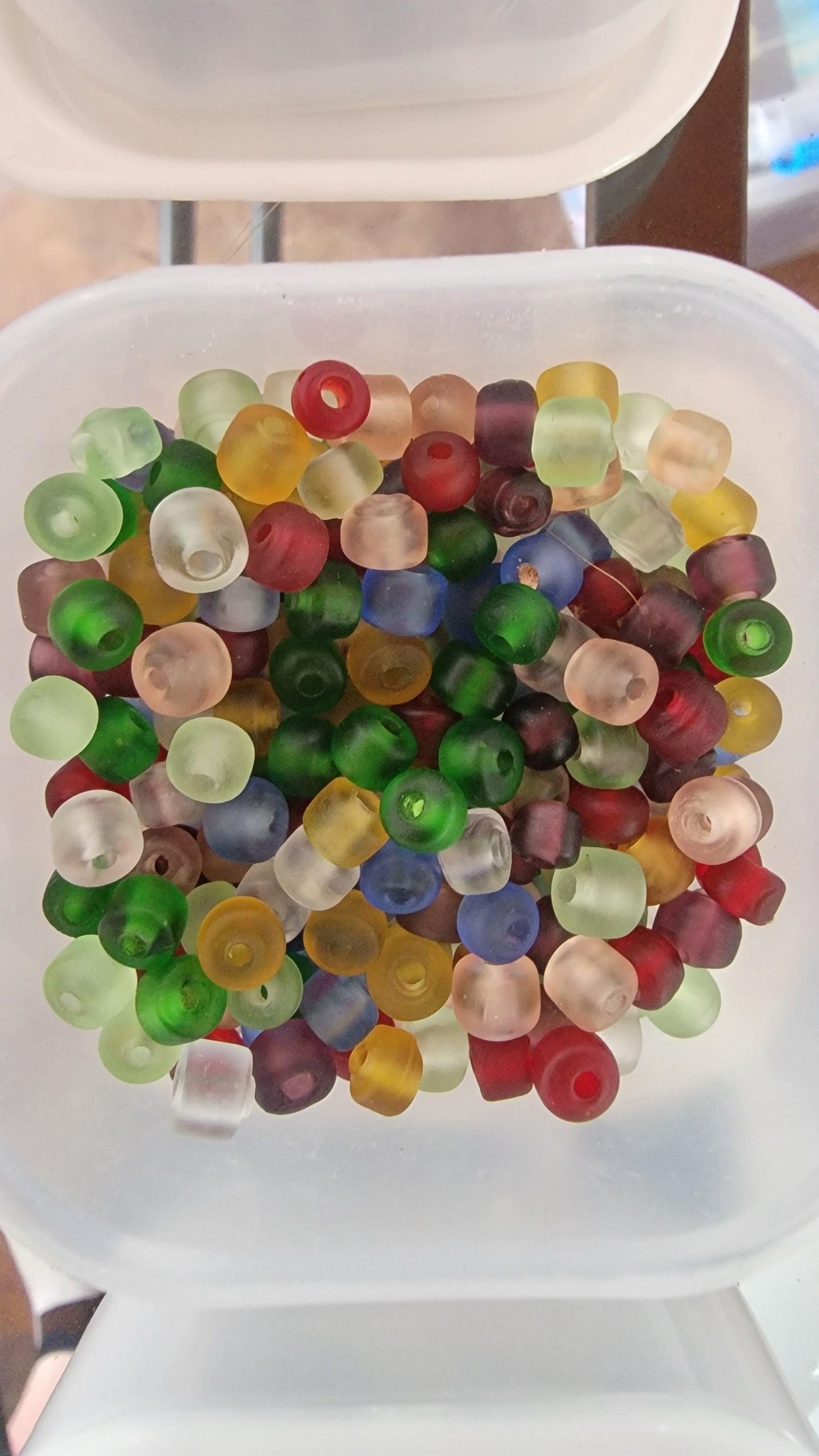 Multicolor Matte Glass Bead Bracelet - Elastic Stretch Bracelet