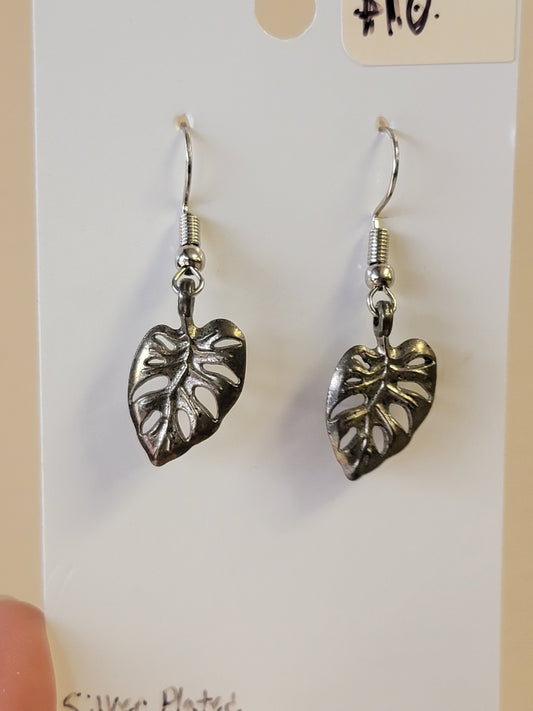 Vine Leaf Earrings - Silver-Plated