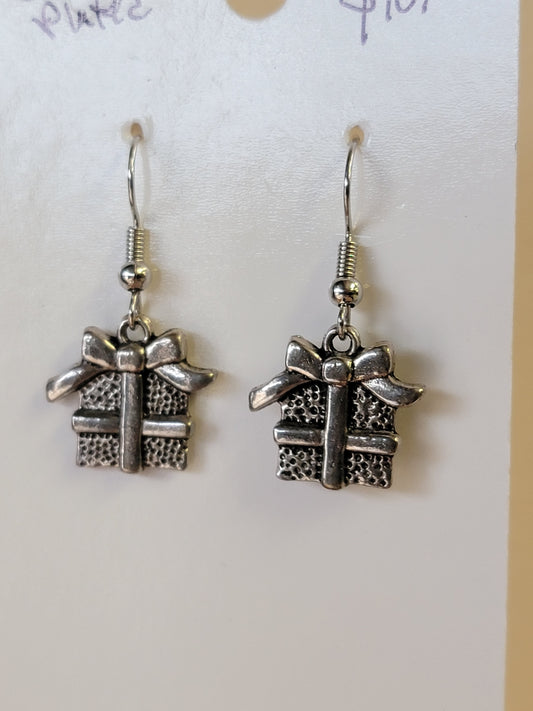 Gift Earrings - Christmas Charms - Silver-Plated