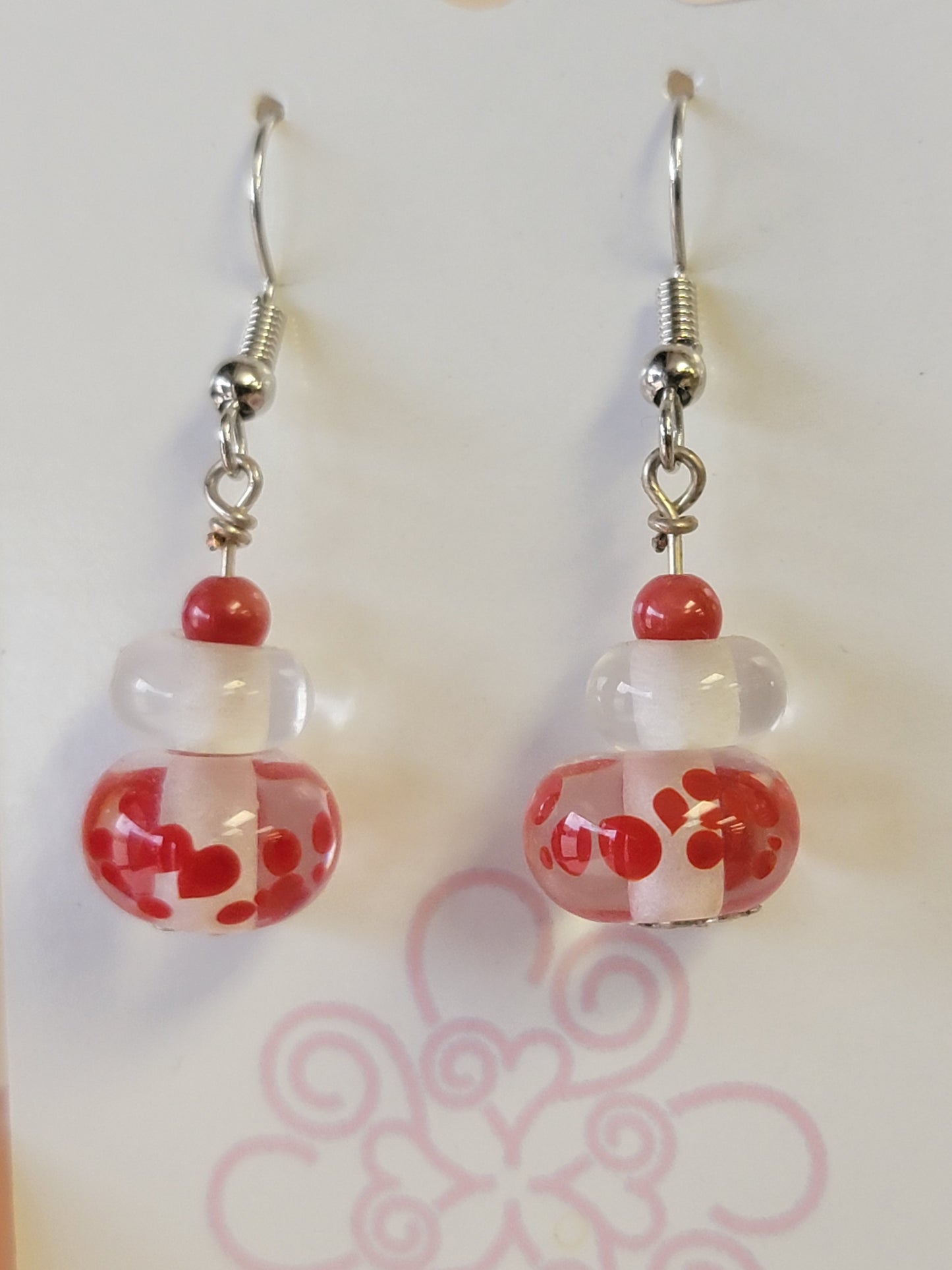 Artisan Made Glass Bead Earrings - Silver-Plated