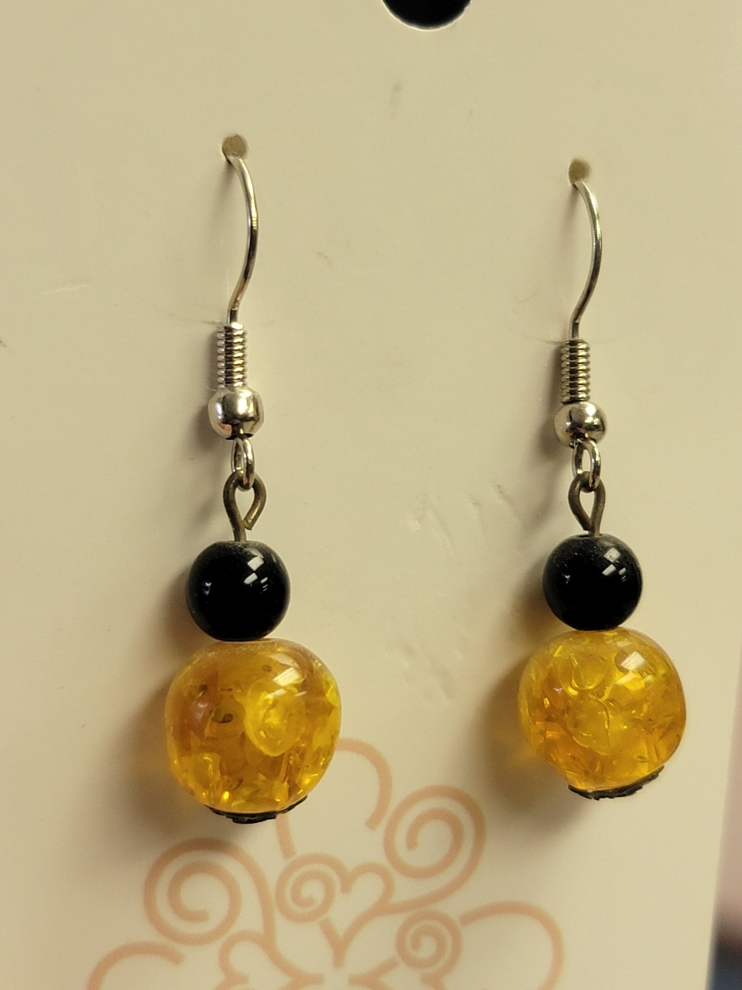 Black and Amber Earrings
