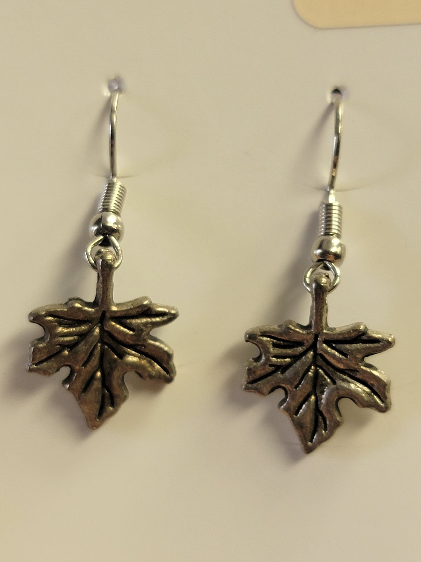 Fall Leaf Earrings - Silver-Plated