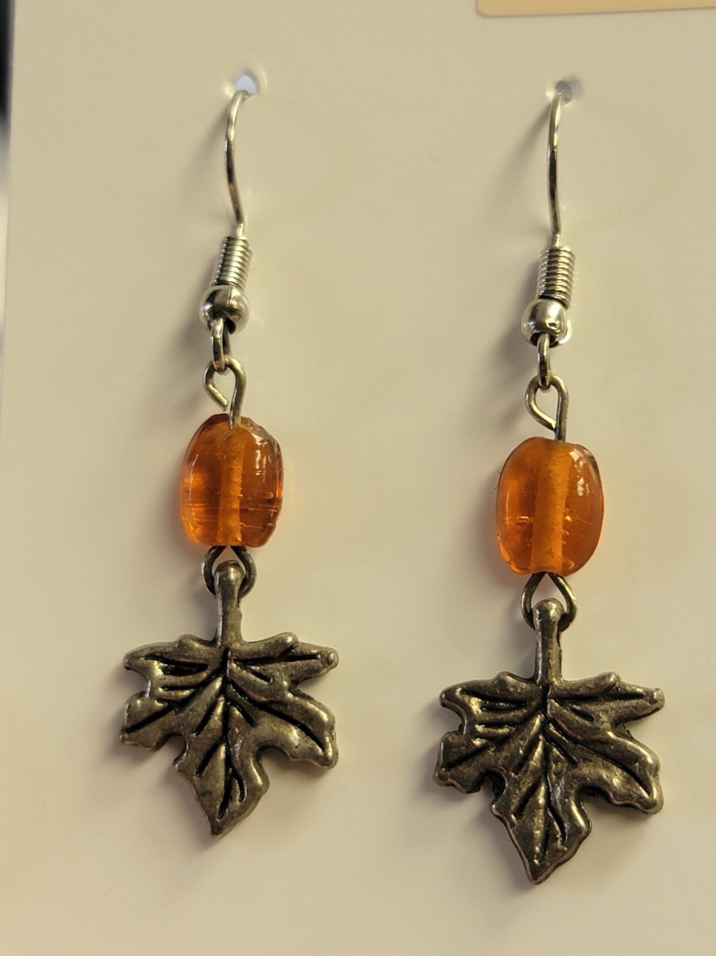Fall Leaf Earrings - Silver-Plated