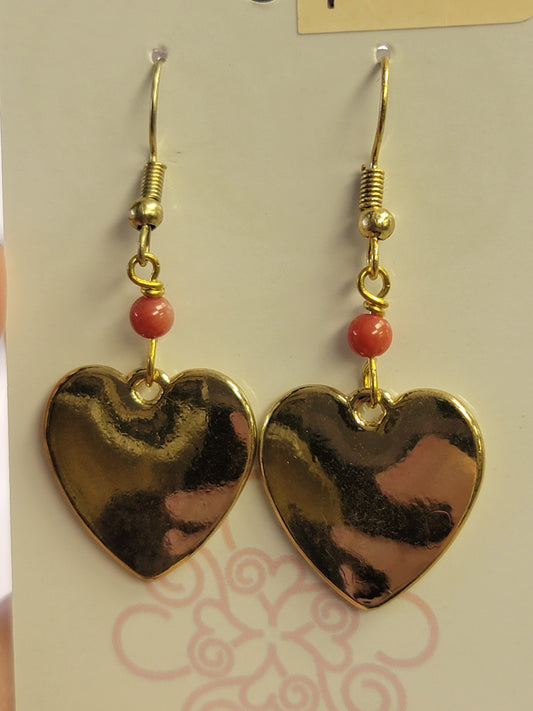 Brass Heart Earrings