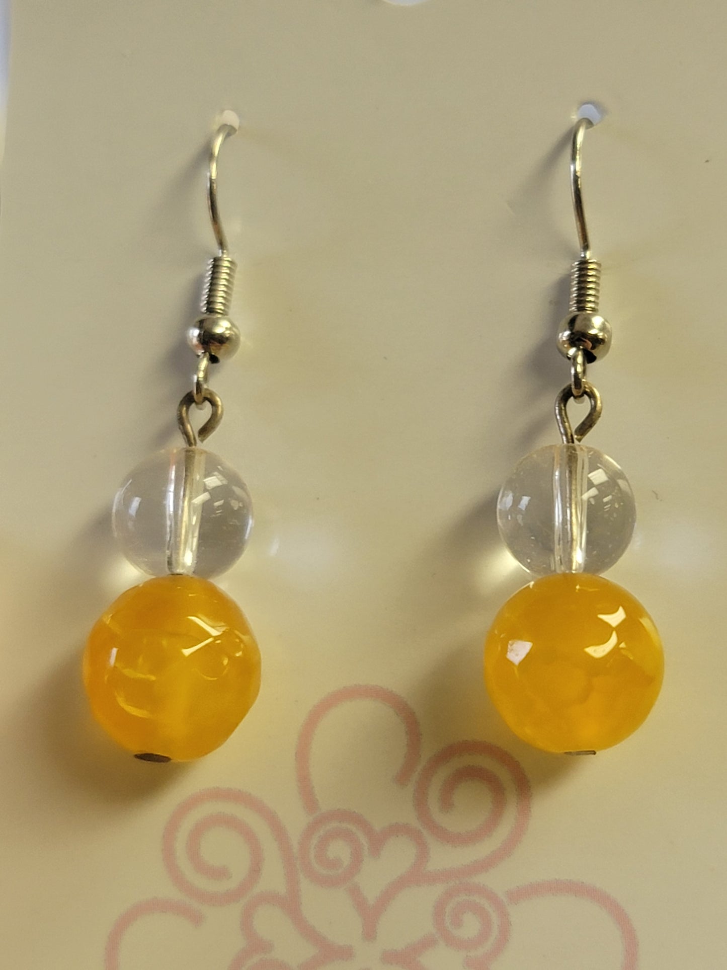 Orange Glass Earrings - One of a kind