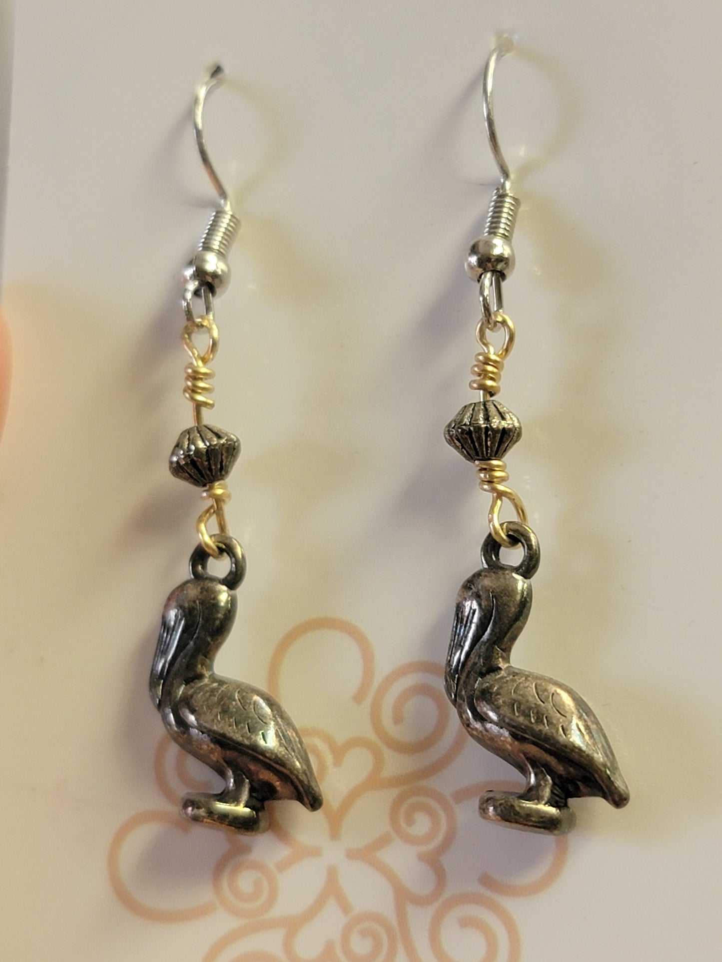 Pelican Earrings - Silver - One Of A Kind