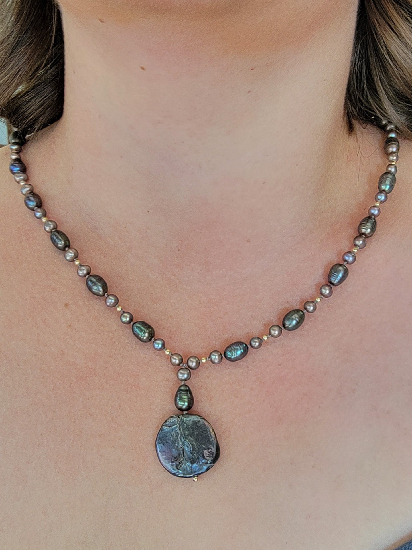 Baroque Coin Pearl Necklace- 14kt Gold-Filled - One Of A Kind
