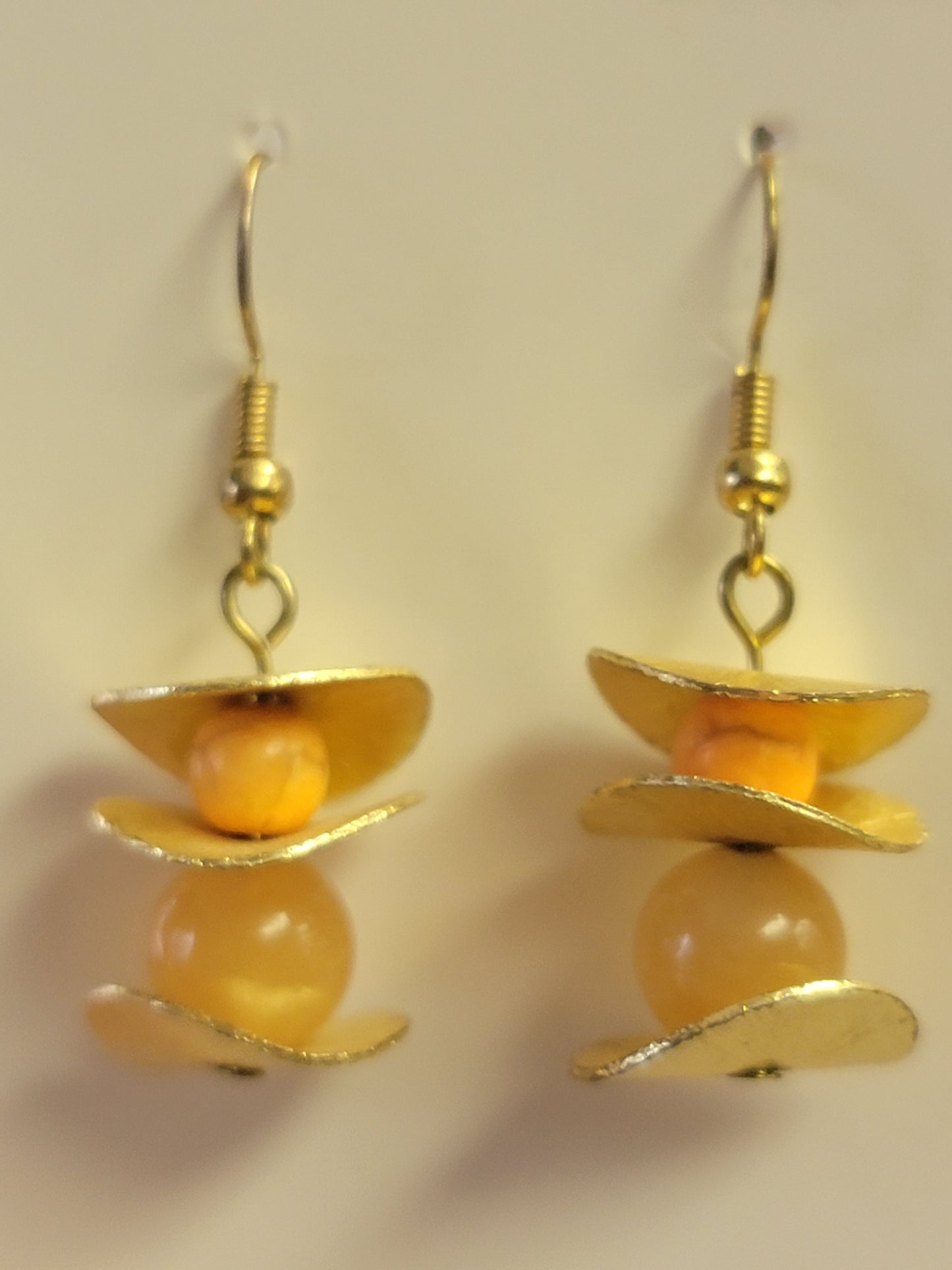 Gold Ring & Orange Earrings - One of a kind