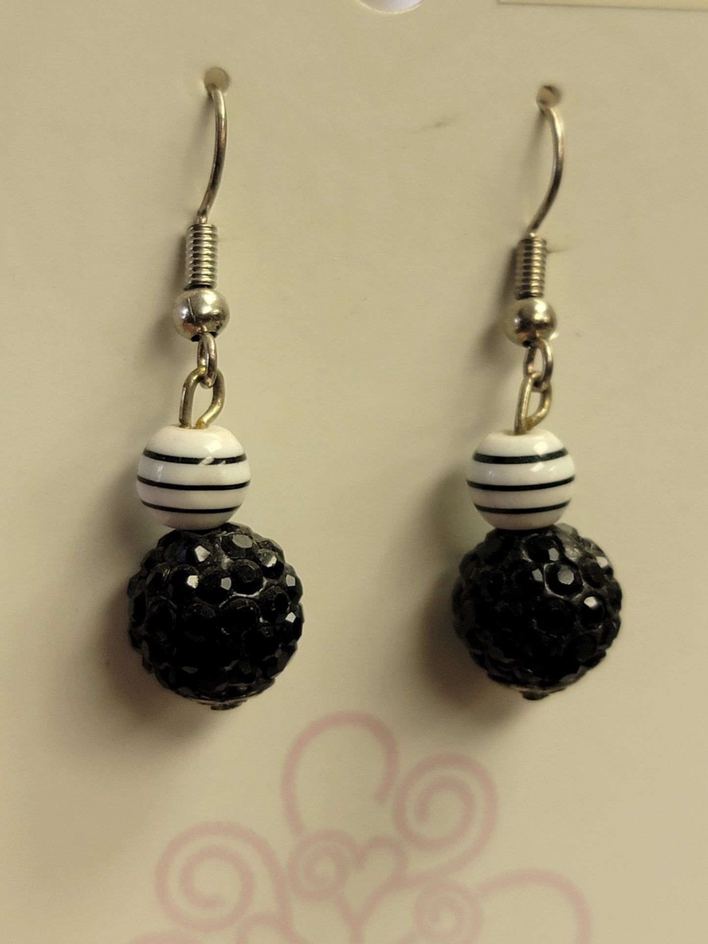 Black & White Art Deco Earrings - One of a kind