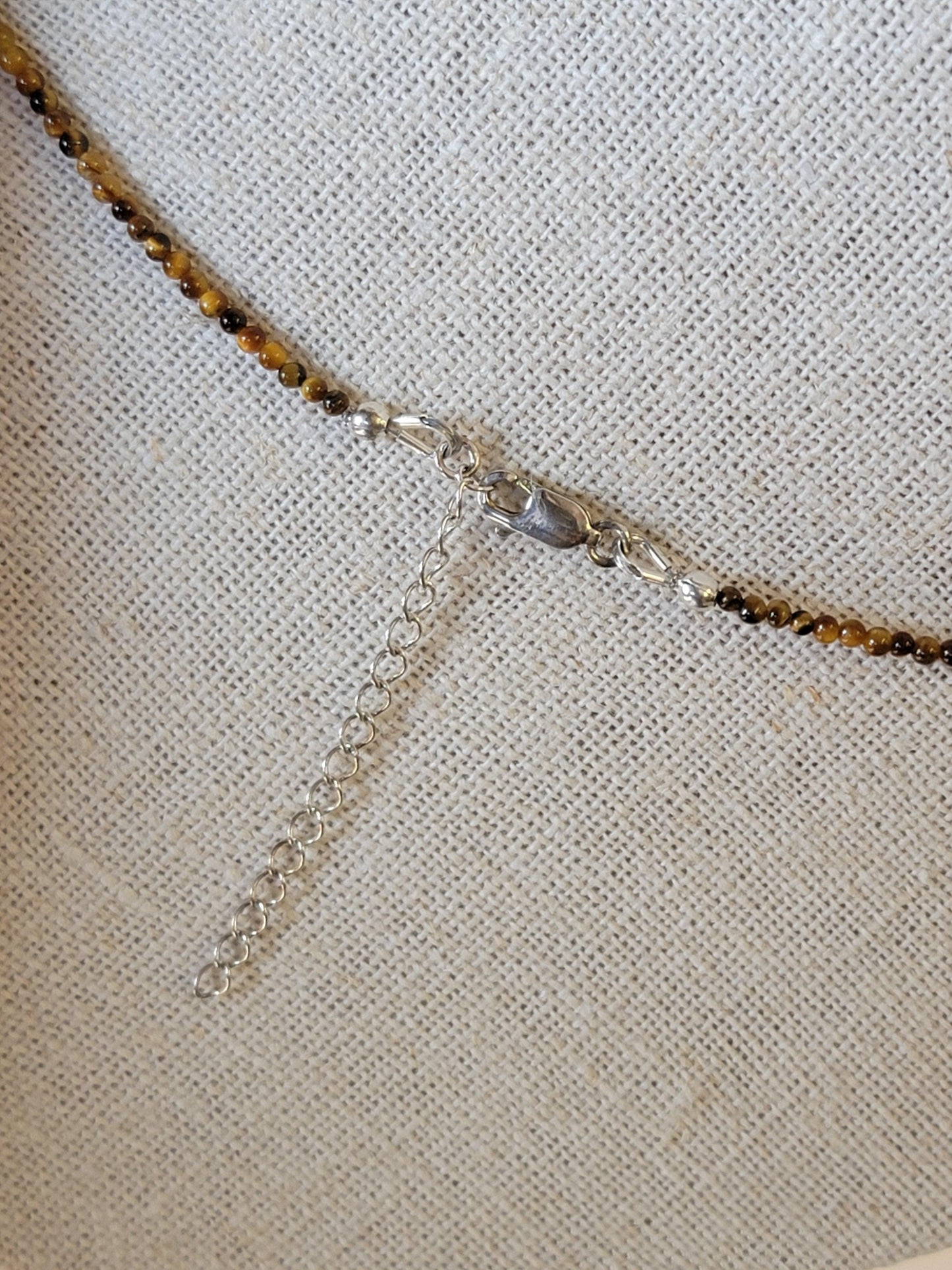 Round Stone Bead Necklace - .925 Sterling Silver Clasp - Made to Order
