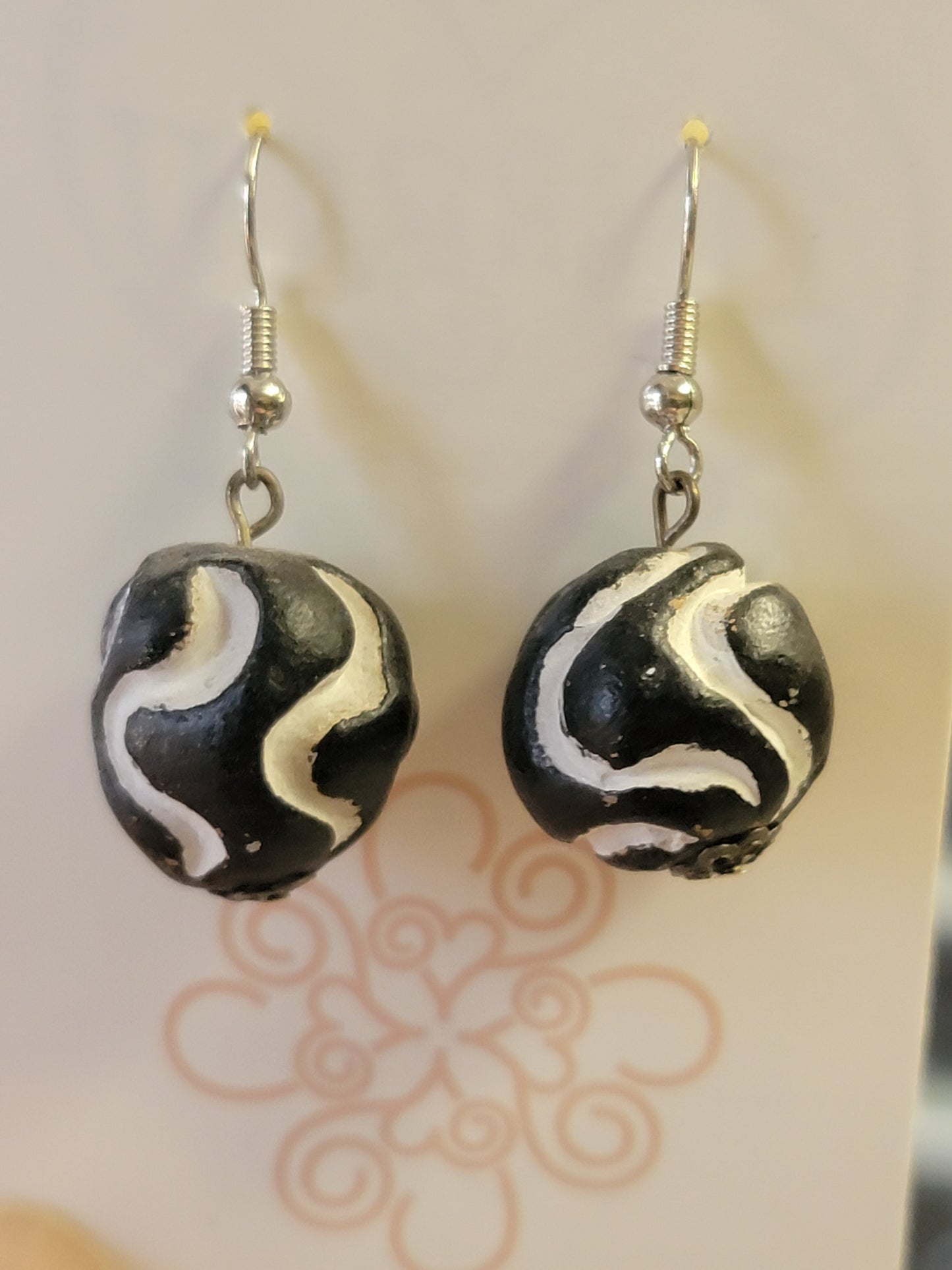 Black & White Clay Earrings