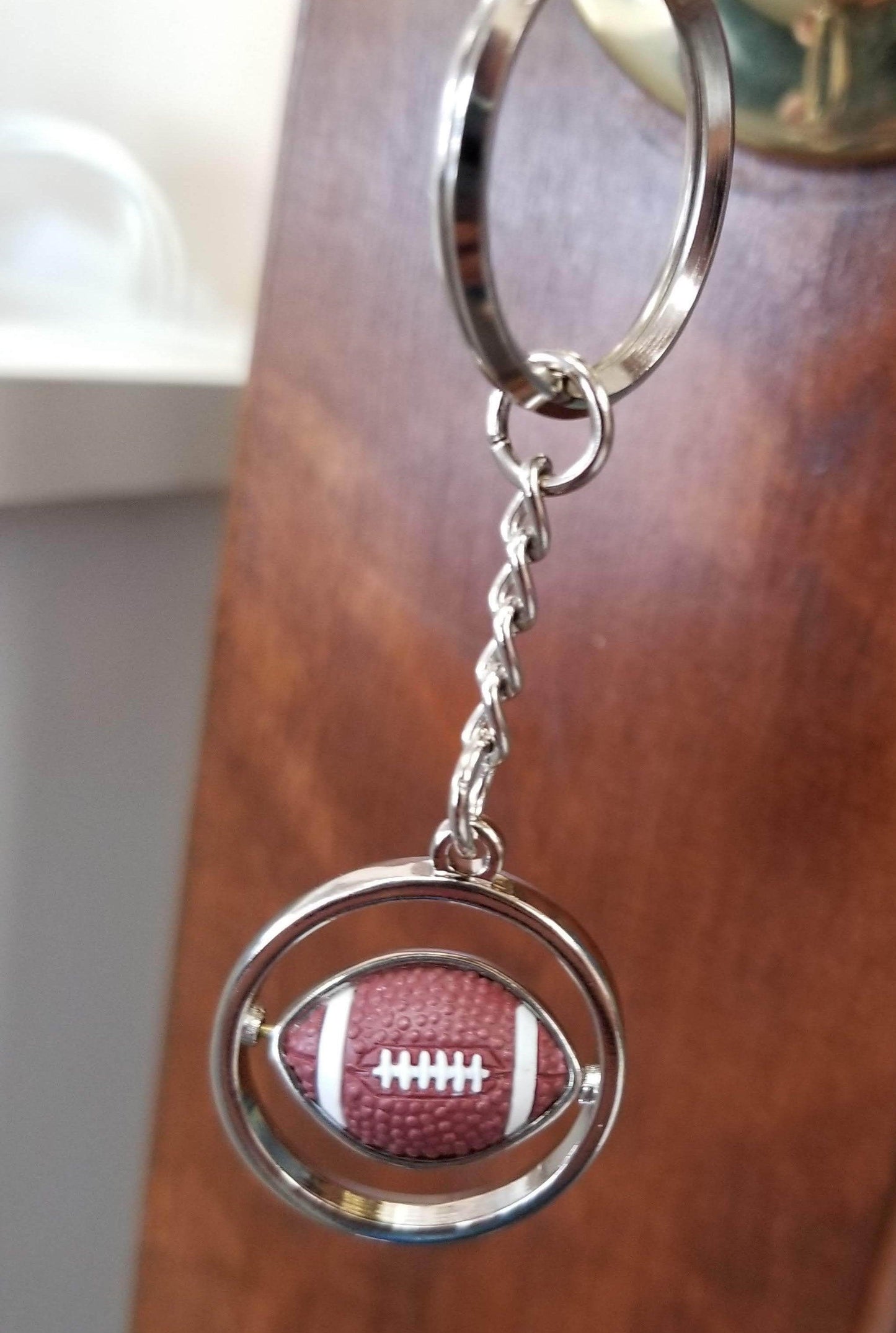 Silver OSU Football Keychain