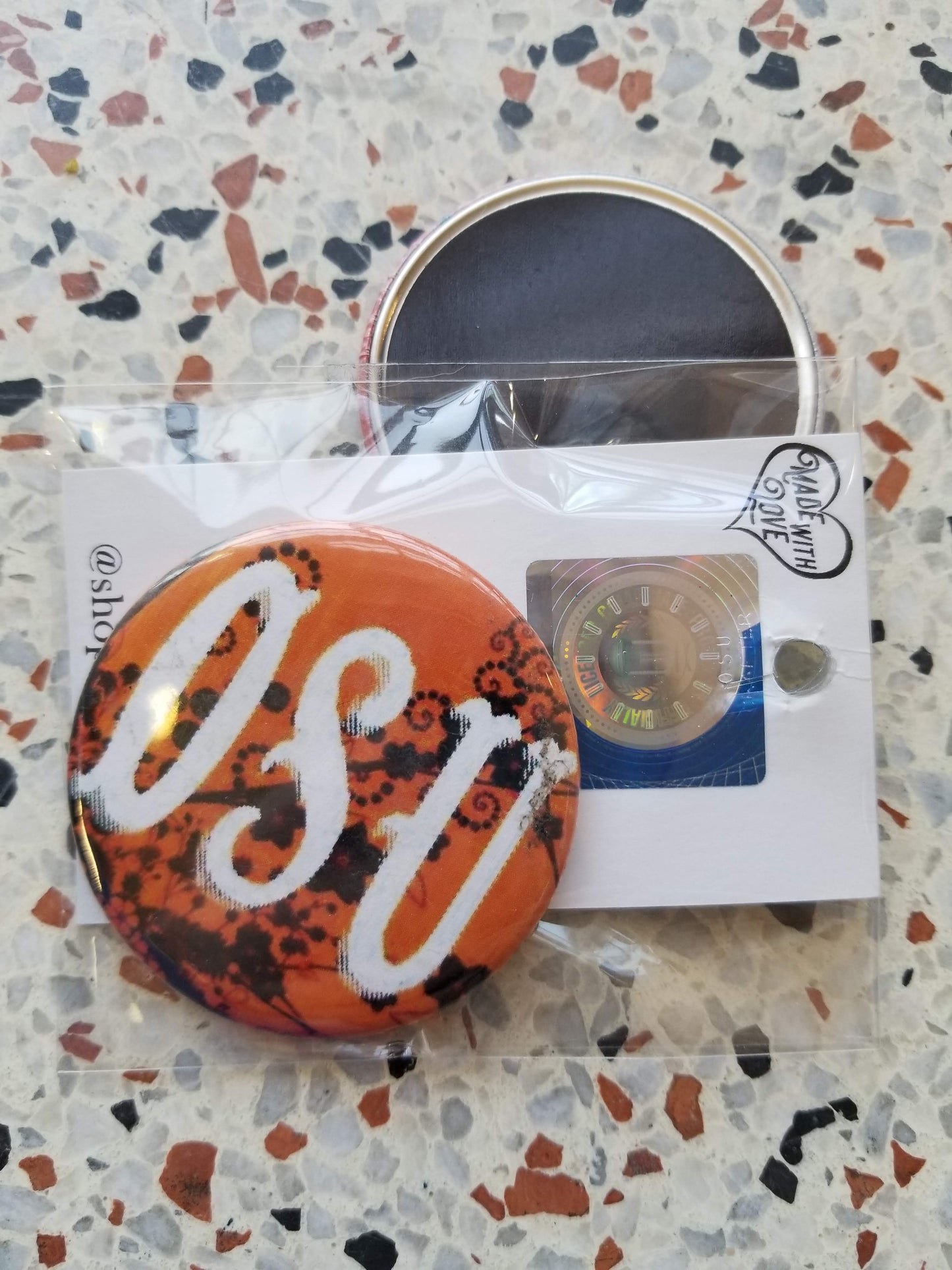 OSU floral Pin/Magnet