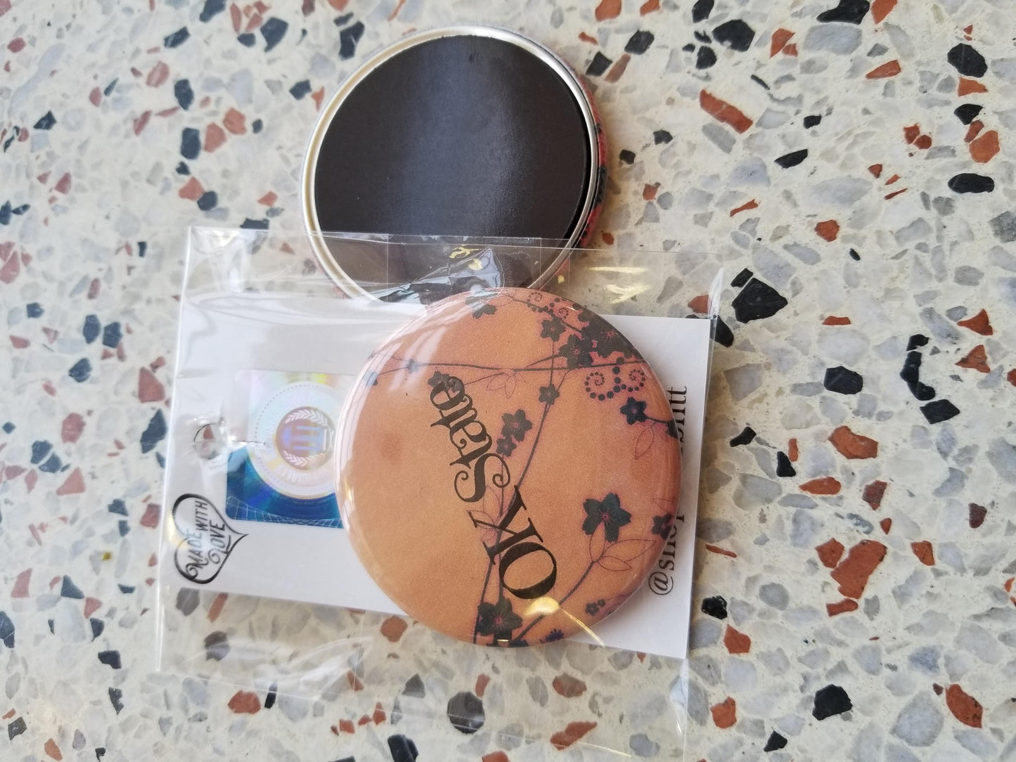 OK State floral Pin/Magnet - DearBritt