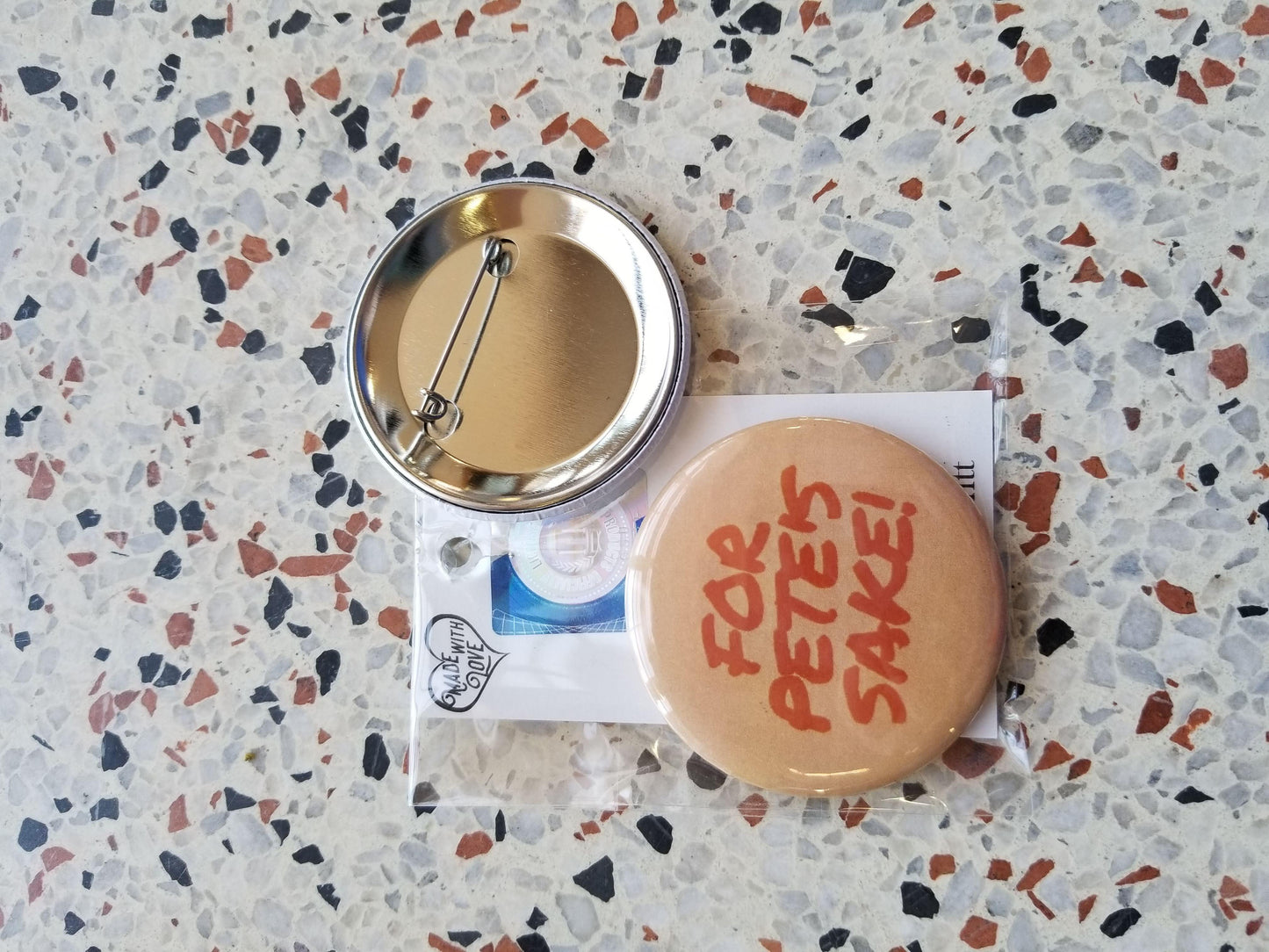 For Pete's Sake! Peach Pin/Magnet - DearBritt