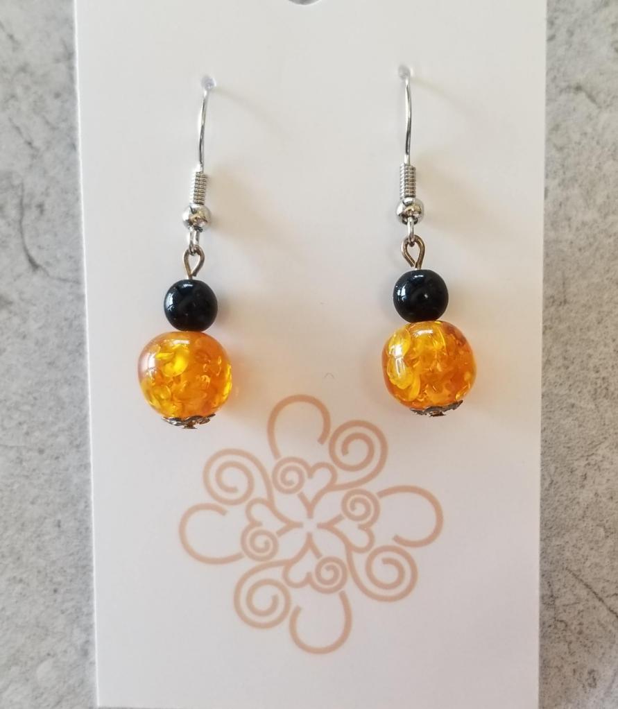 Black and Amber Earrings - DearBritt