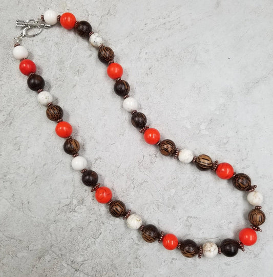 Orange Turquoise & Wood Set - DearBritt