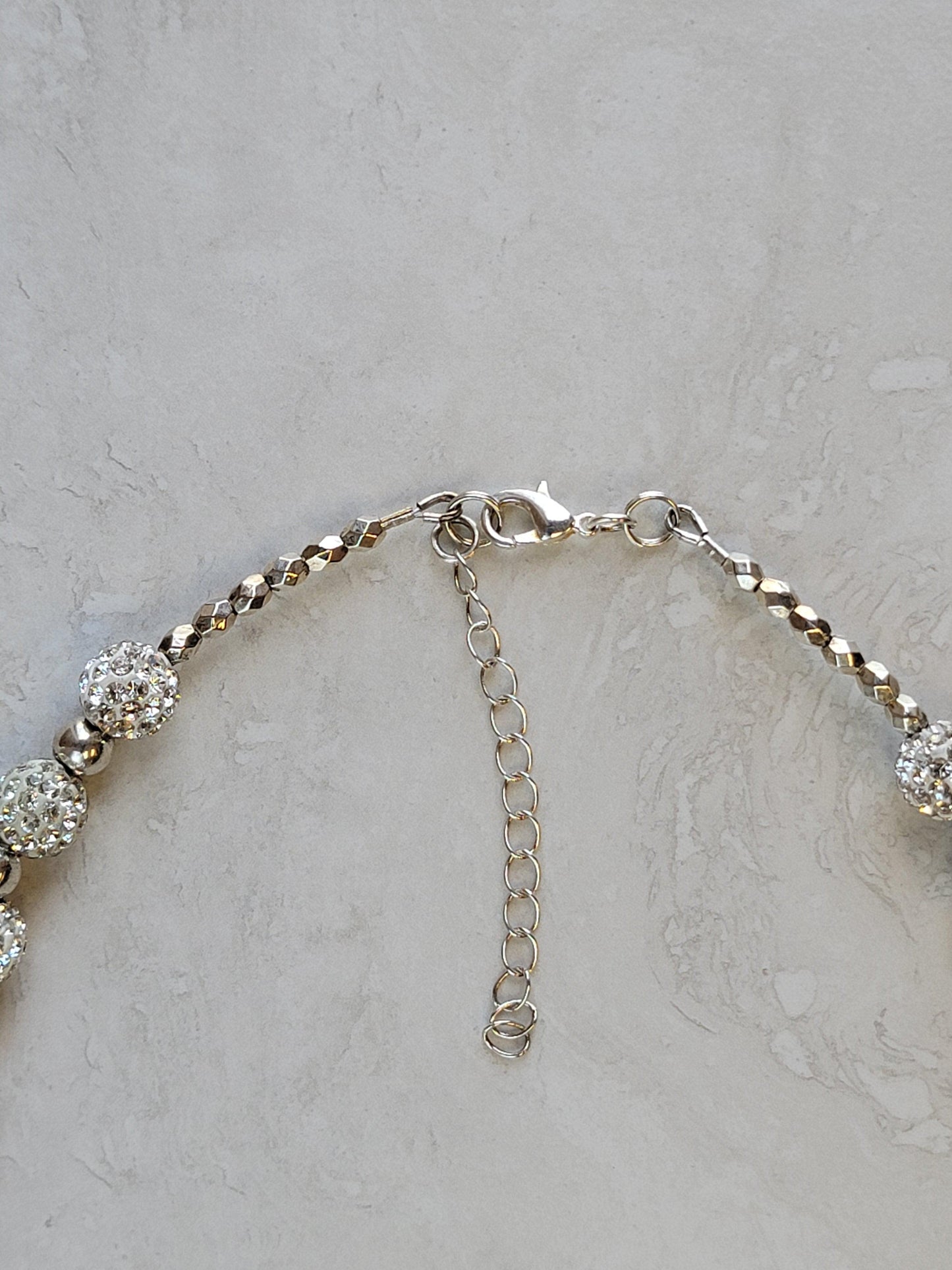 White Sparkle & Stone Necklace