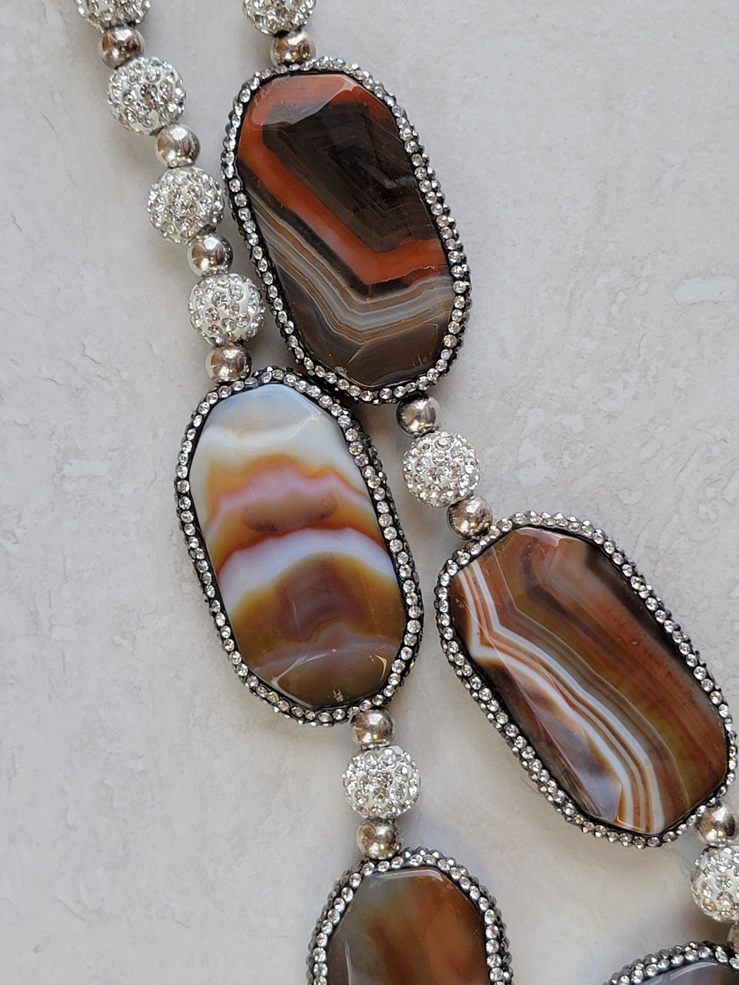 White Sparkle & Stone Necklace