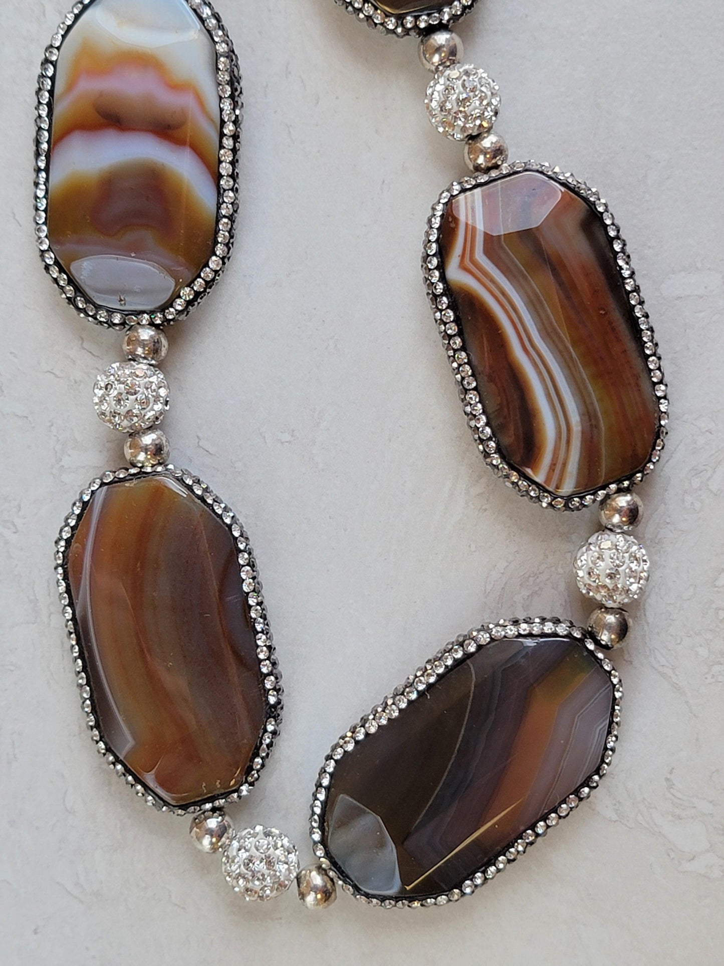 White Sparkle & Stone Necklace