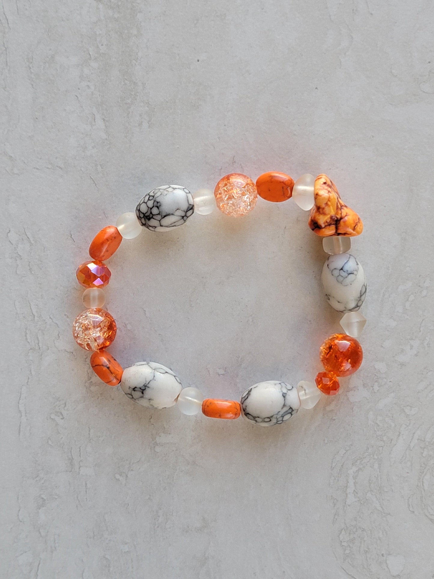 Orange & Gray Stone Earrings