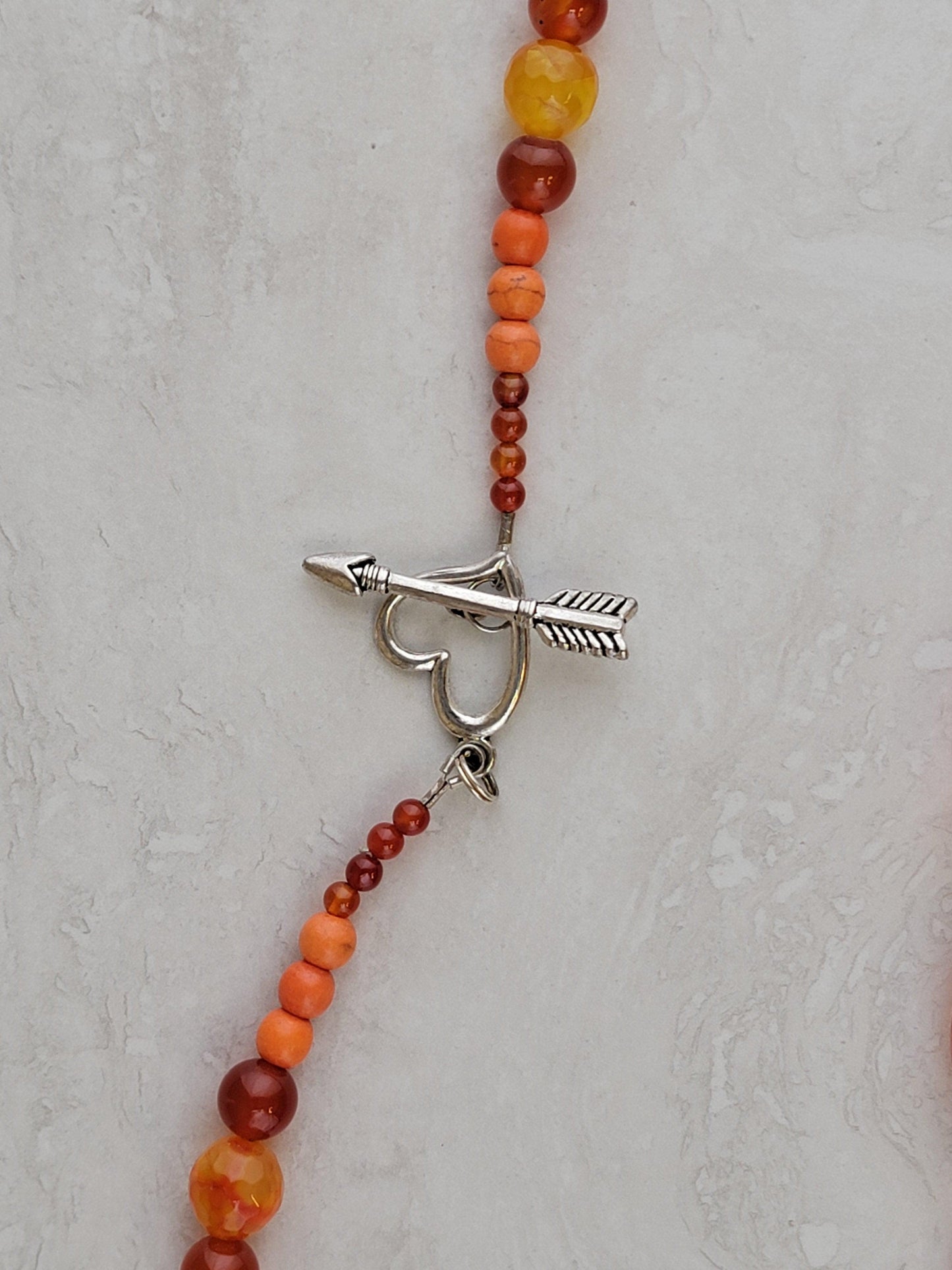 Orange Sea Glass Necklace - One of a kind
