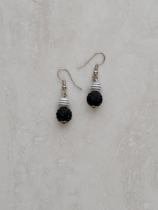 Black & White Art Deco Earrings - One of a kind