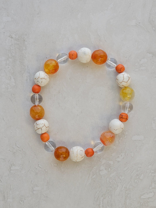Orange & White Stone Bracelet