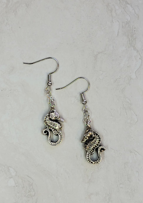 Sea Horse Earrings - Silver - One Of A Kind