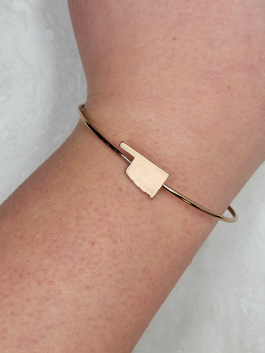 Oklahoma Bracelet - Rose Gold - Adjustable Wire Cuff