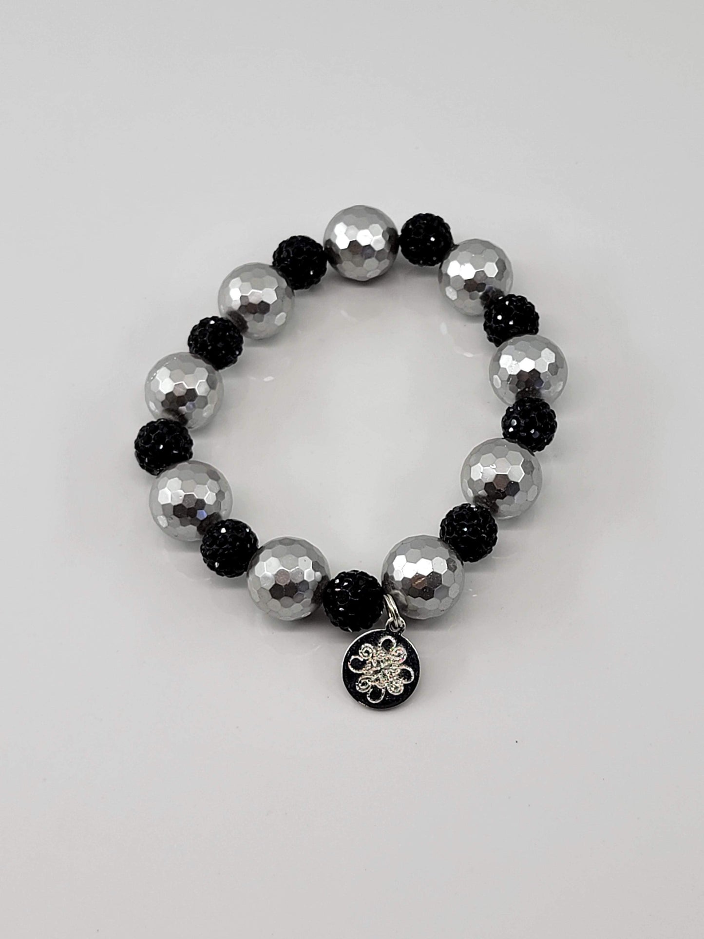 Black Sparkle & Silver Bracelet
