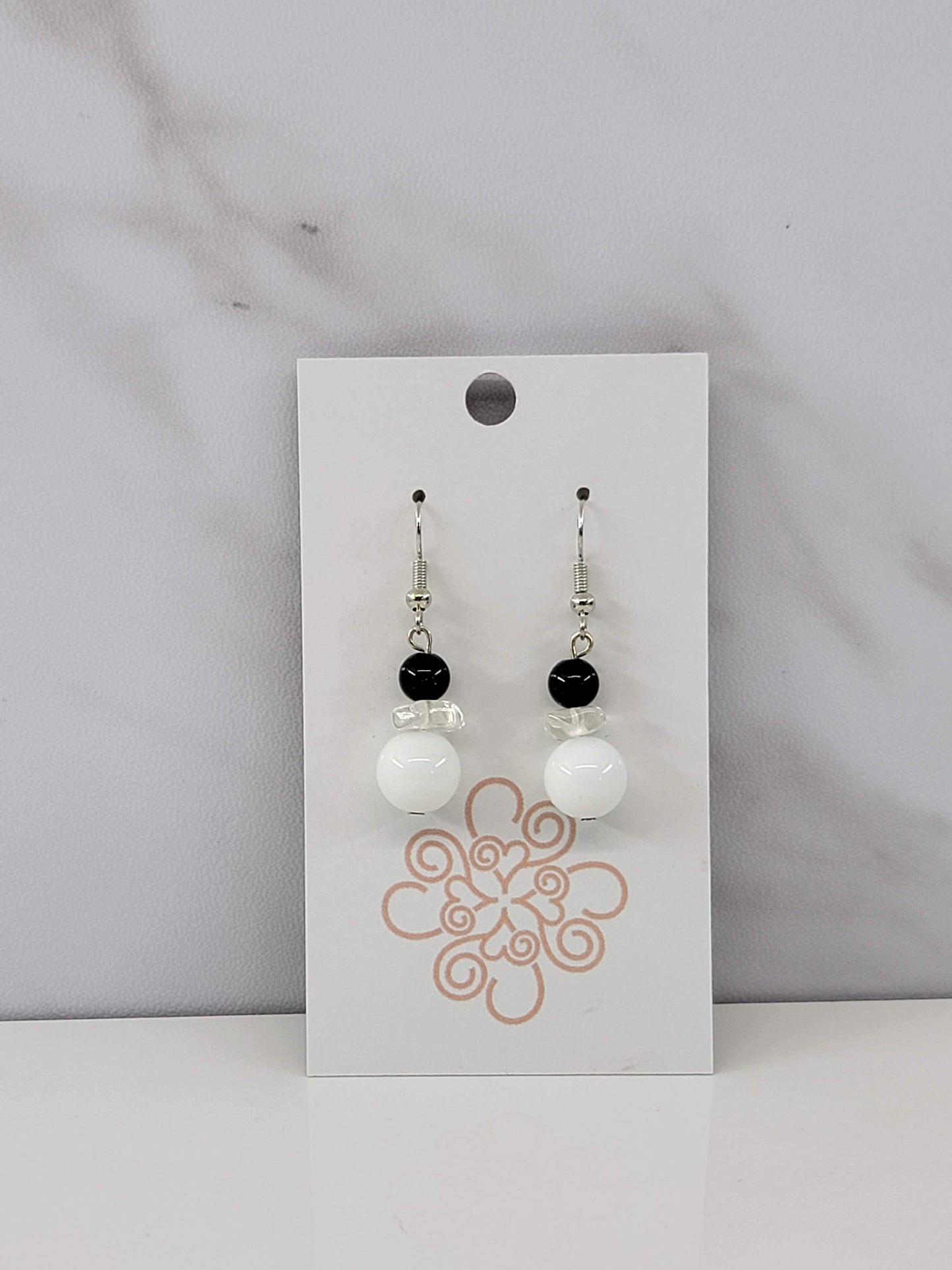 Black & White Bead Earrings