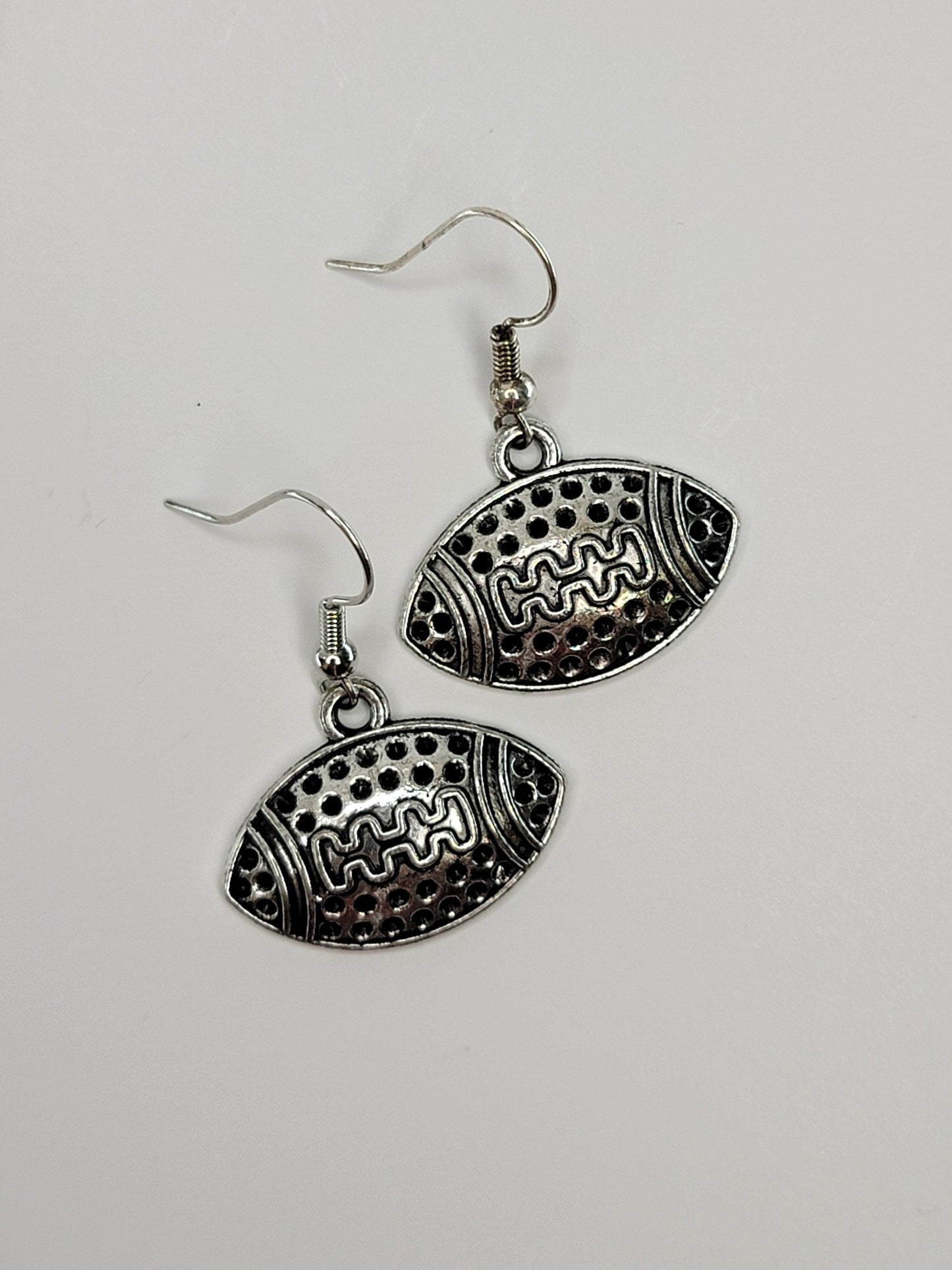 Football Earrings - Silver