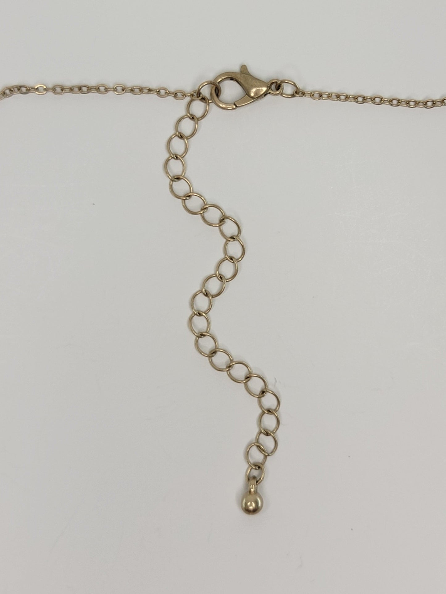 Gold Oklahoma Outline Necklace - Blue Crystal