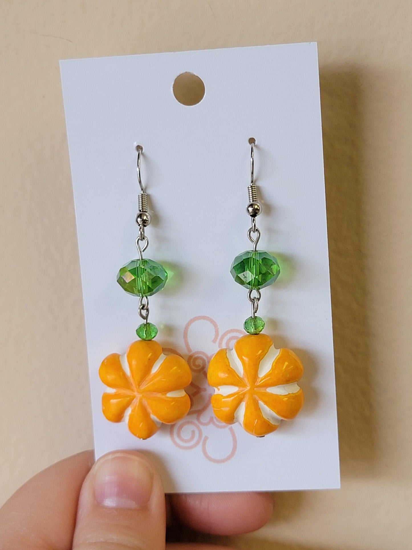 Orange & Green Autumn Earrings