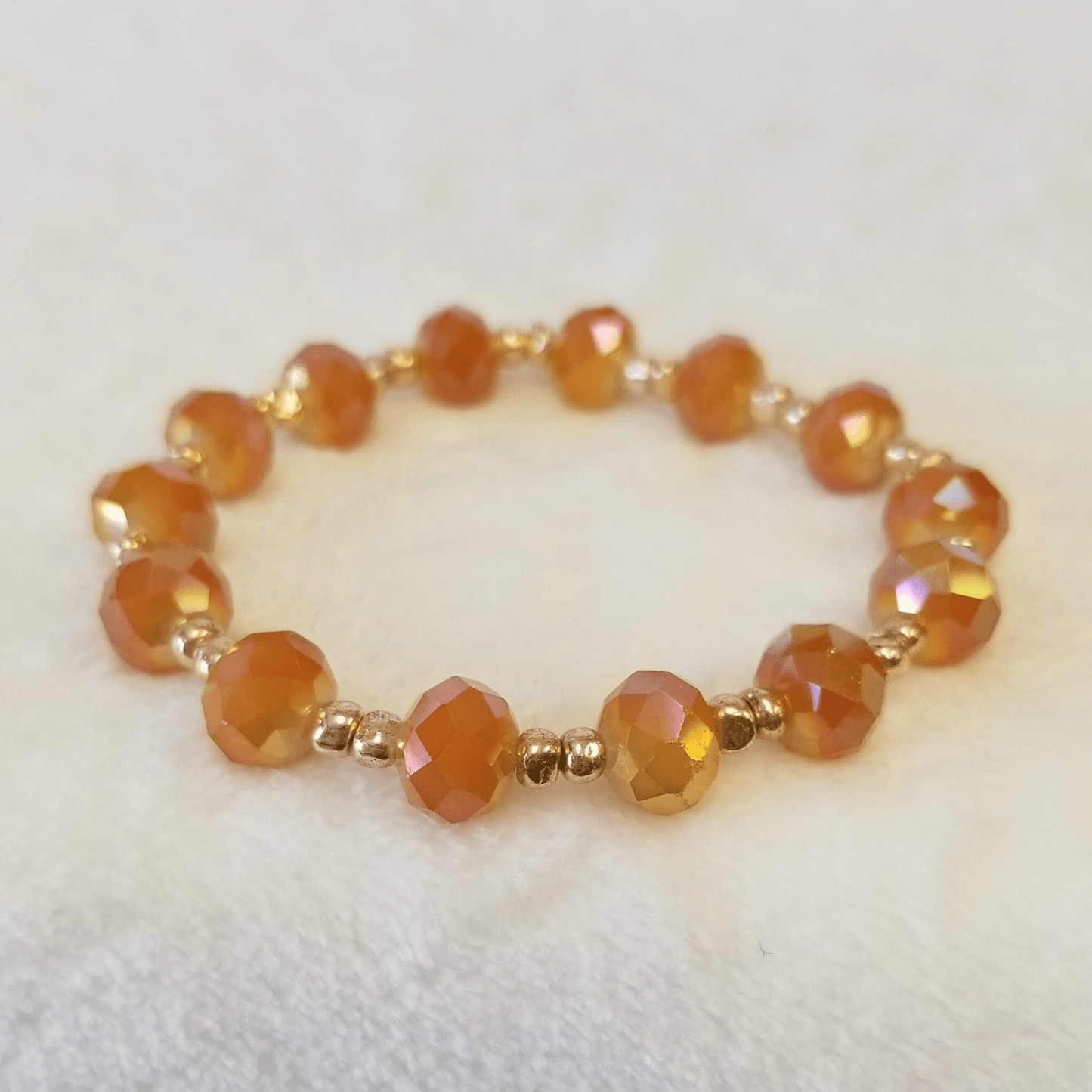 Orange Crystal & Gold Bracelet - DearBritt