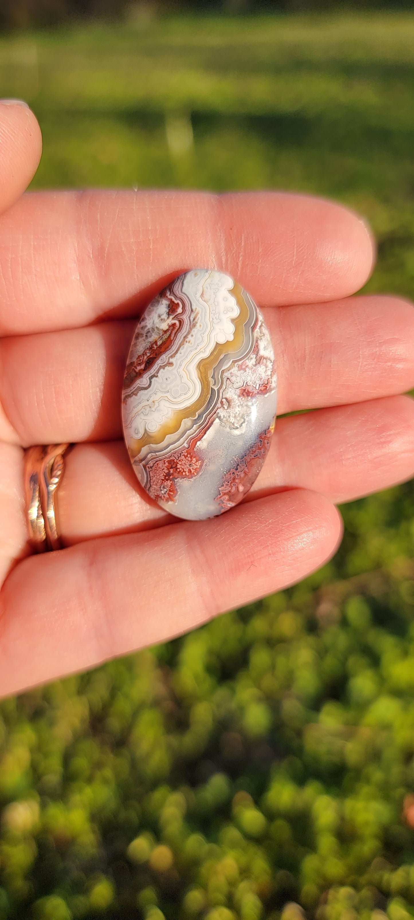 Crazy Lace Agate Cab - 33mm Oval