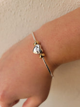 Silver & Gold Heart "Mom" Cuff Bracelet