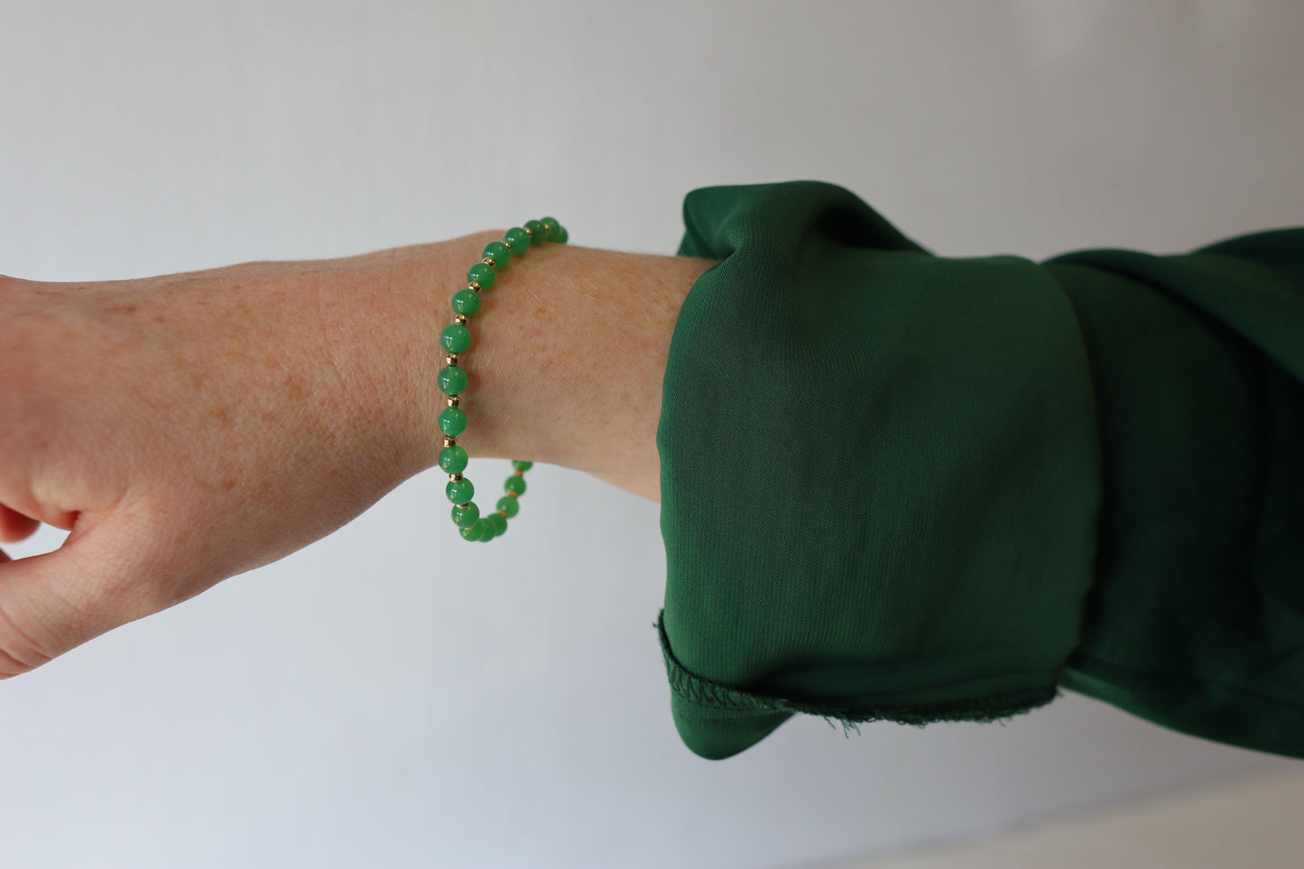 Green Adventurine Statement Necklace - One of a kind - 14kt Gold Filled