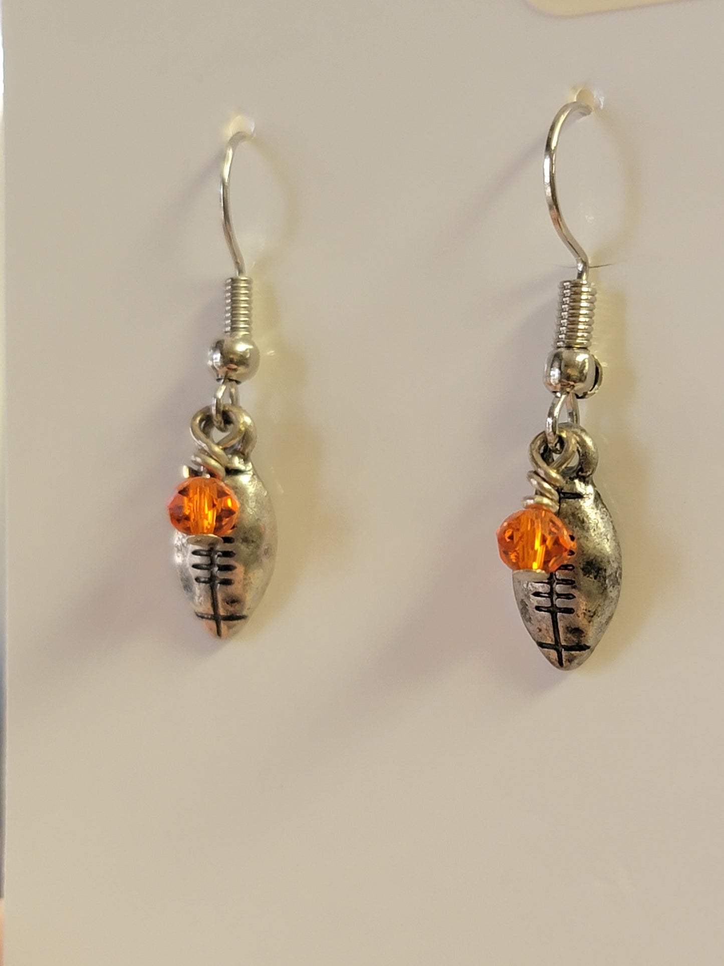 Tiny Football Earrings - Silver