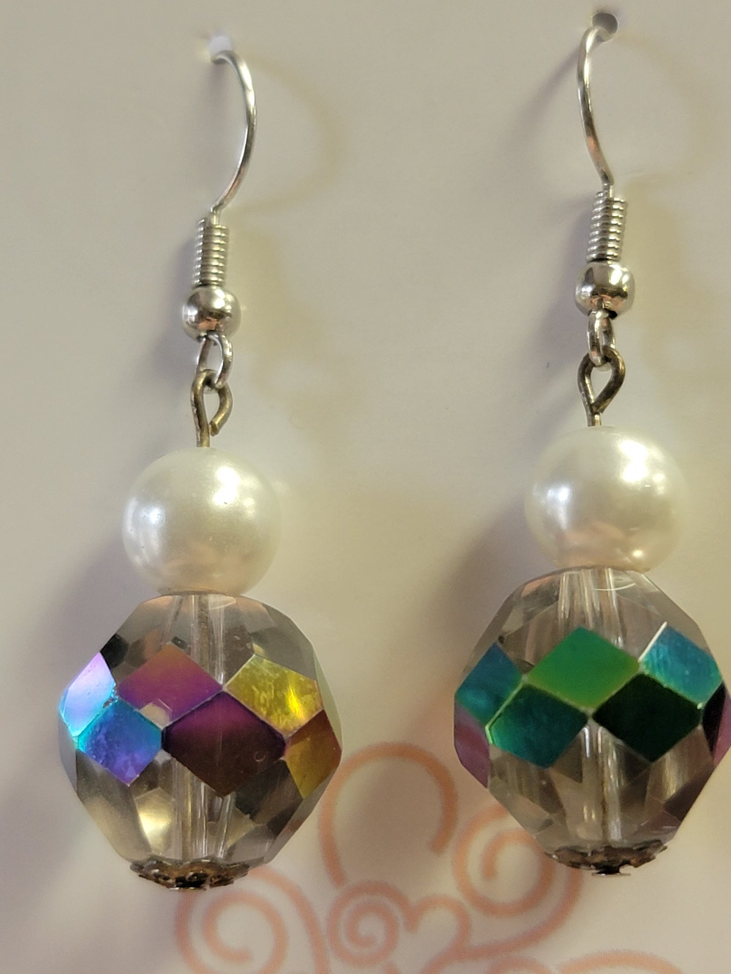 Iridescent & Pearl Earrings - One of a kind