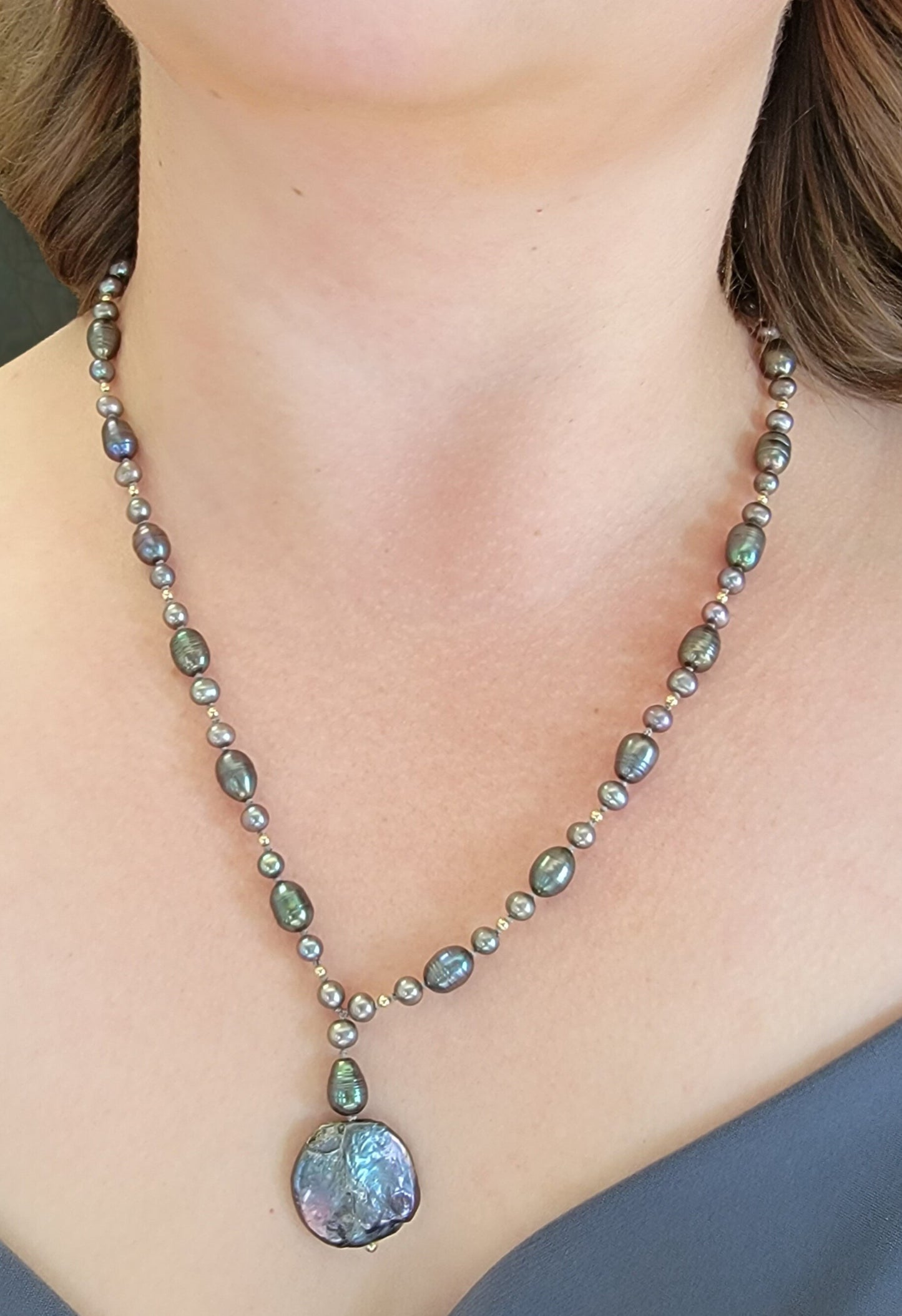 Baroque Coin Pearl Necklace- 14kt Gold-Filled - One Of A Kind