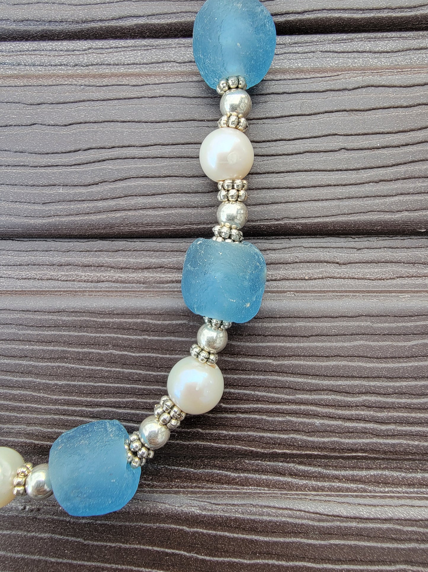 Sister Strand Necklaces — Recycled African Glass, Moonstone & .925 Sterling Silver