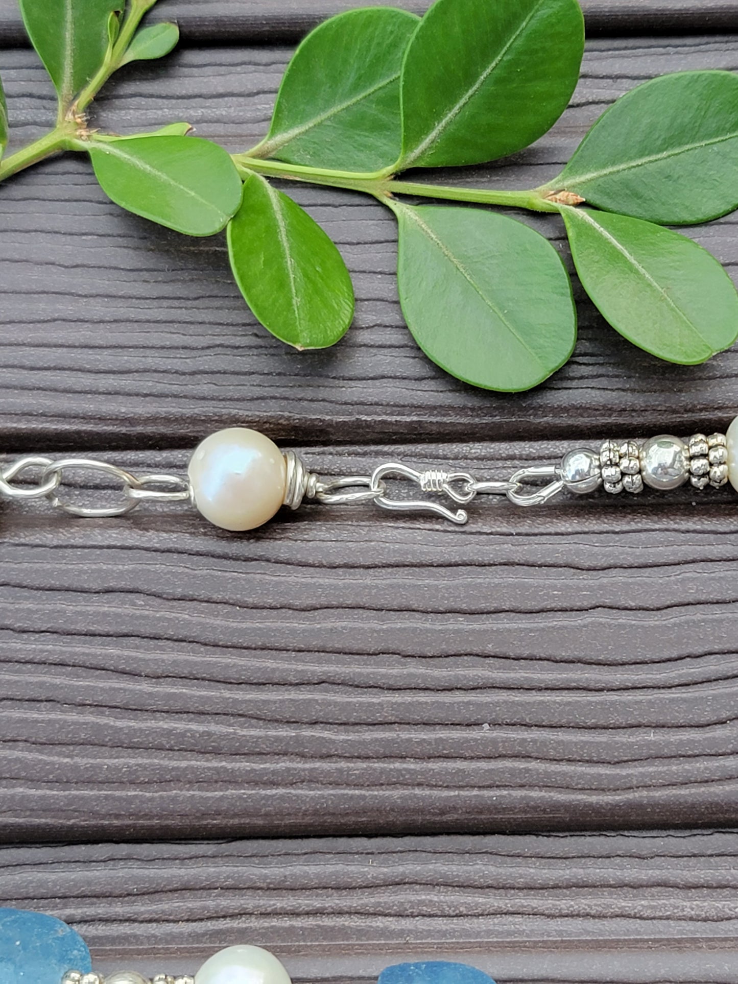 Sister Strand Necklaces — Recycled African Glass, Moonstone & .925 Sterling Silver