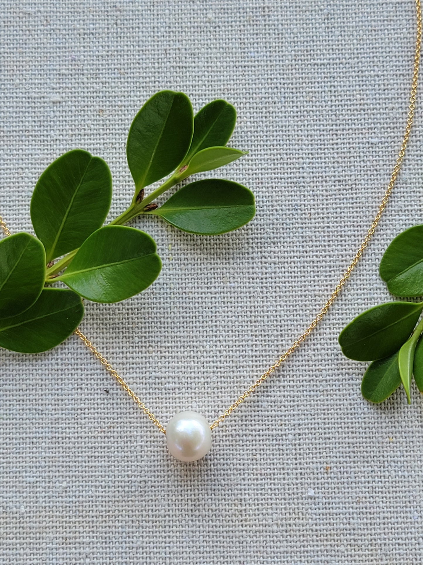 Sliding Pearl Necklace - 14kt Gold-Filled - Freshwater Pearl - Made to Order