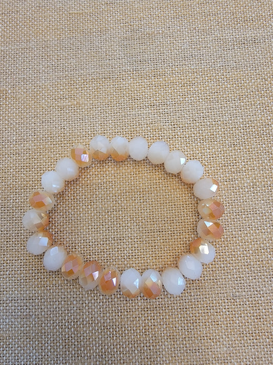 Orange Cream Crystal Elastic Bracelet