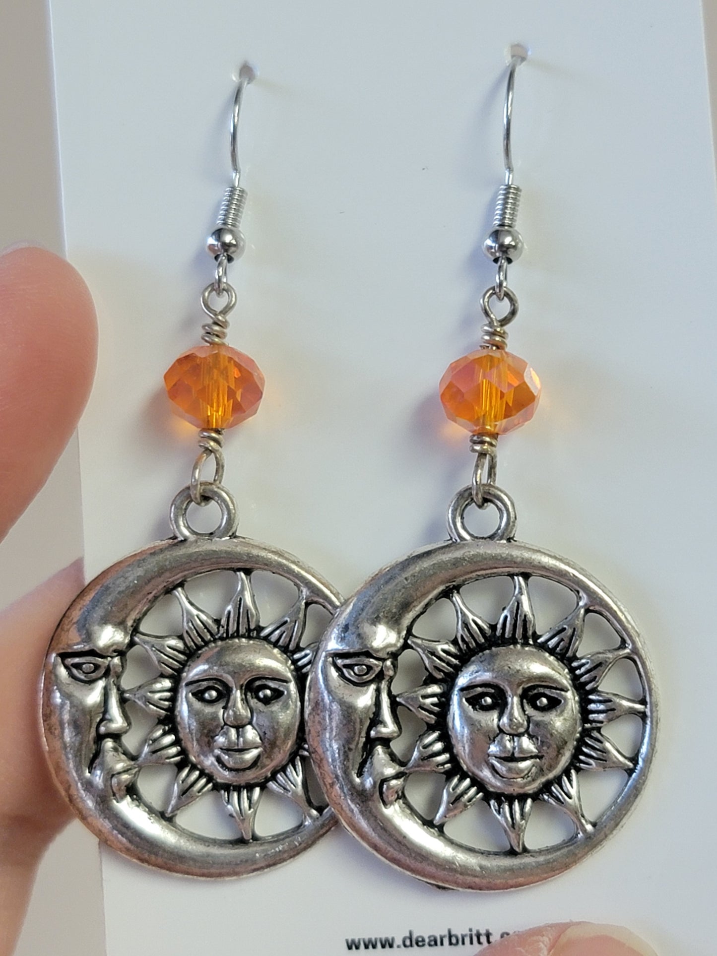 Silver Sun & Moon Earrings