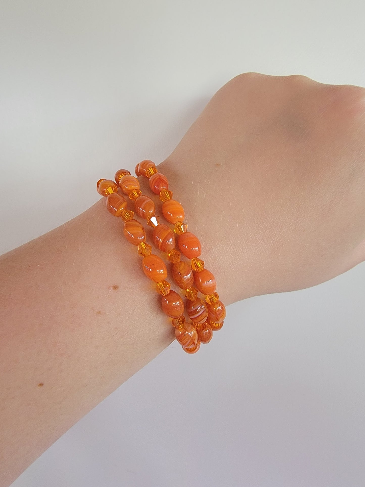 Orange & Crystal Bracelet