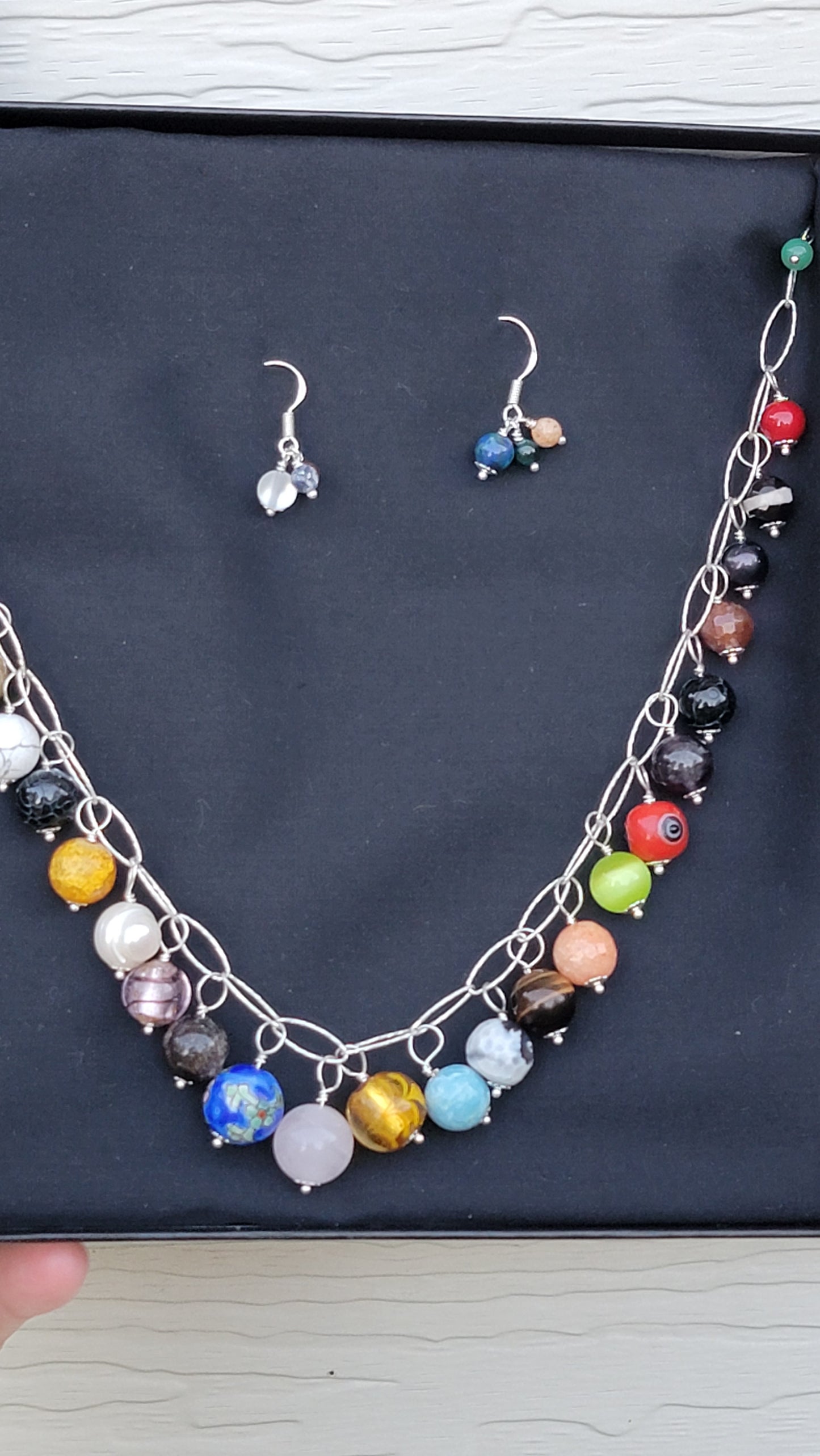 The Library Drop Set - .925 Sterling Silver Necklace & Earring Set